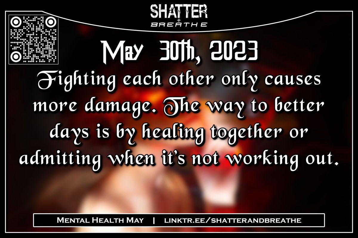 Shatter_Breathe's tweet photo. The Shatter &amp; Breathe Food For Thought Initiative:
Mental Health May for May 30th, 2023 💞
https://t.co/XICNhurYui
#MentalHealthAwareness https://t.co/mEMnfv83Rf
