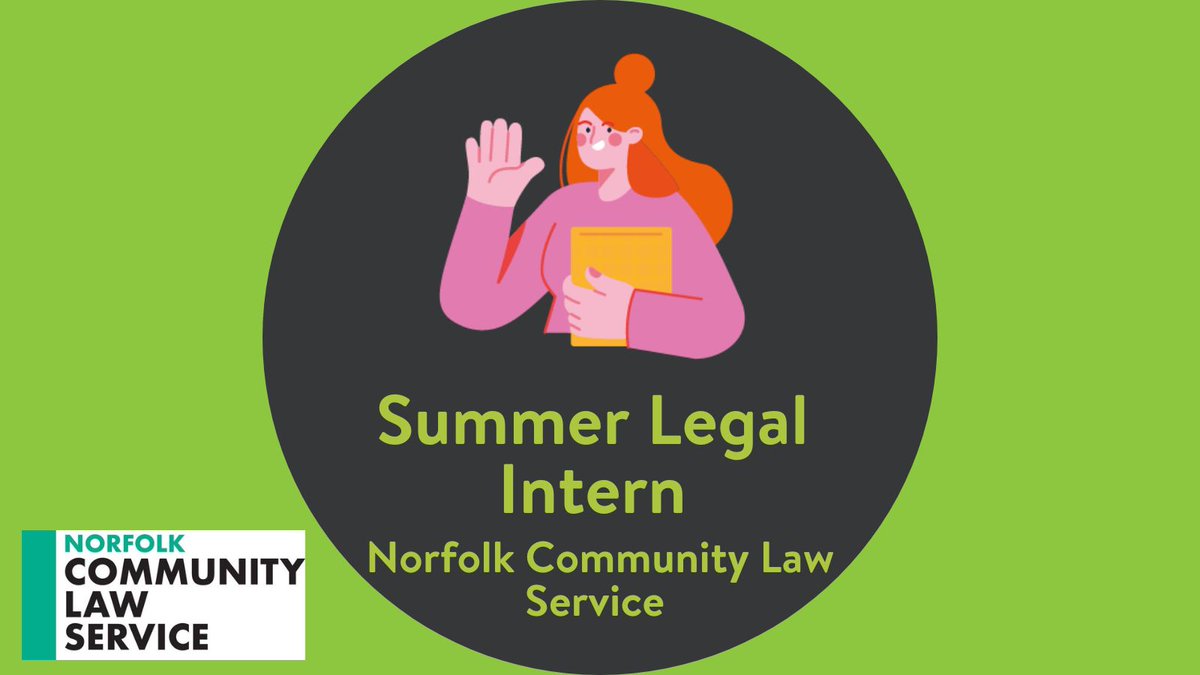 Norfolk Community Law Service are looking for a Summer Legal Intern to support NCLS’s ‘front door’ providing a client focused triage service and access to NCLS wide range of free legal help.

Apply now 👉 bit.ly/42J5bZk #MondayMotivation