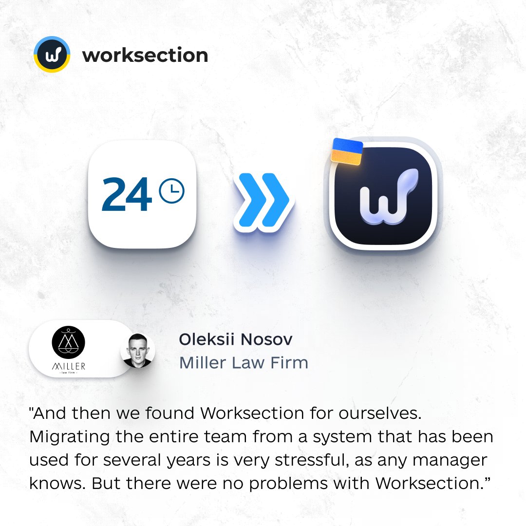 worksection's tweet image. Oleksii Nosov, a partner of the Miller Law Firm, told us about how his team migrated from Bitrix24, and also shared how Worksection helps them in work 🙌
