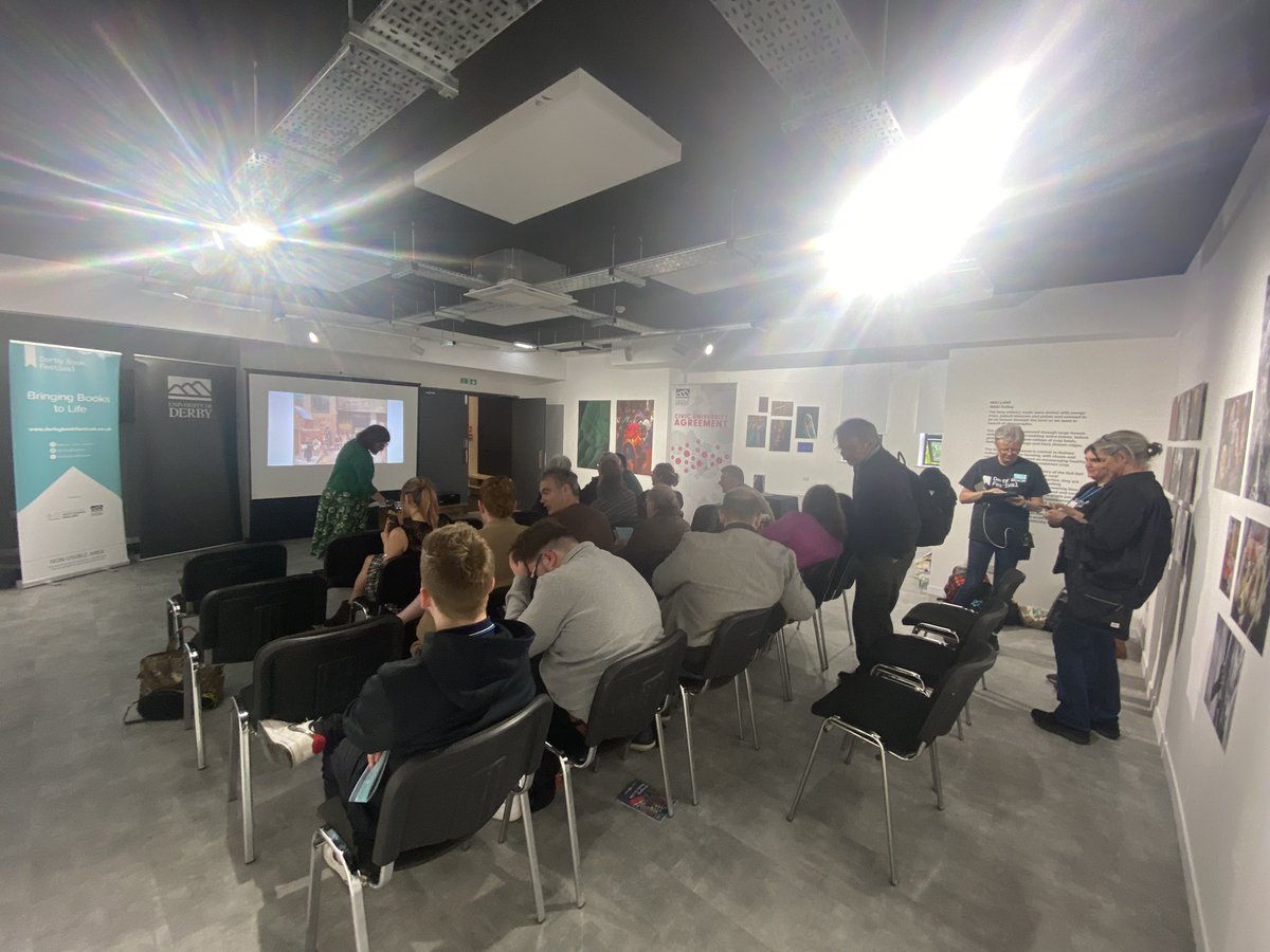 SHED_uk's tweet photo. Fantastic start to the #civiclab series of talks taking place every morning this week in partnership with @DerbyBookFest hosted by @Artcore_UK Proud to be part of #Civiclab and seeing our #civic commitment and community growing.  @Derby_Civic @DerbyUniPress @DerbyUni @DerbyUniVC https://t.co/hvMvQKbk7K