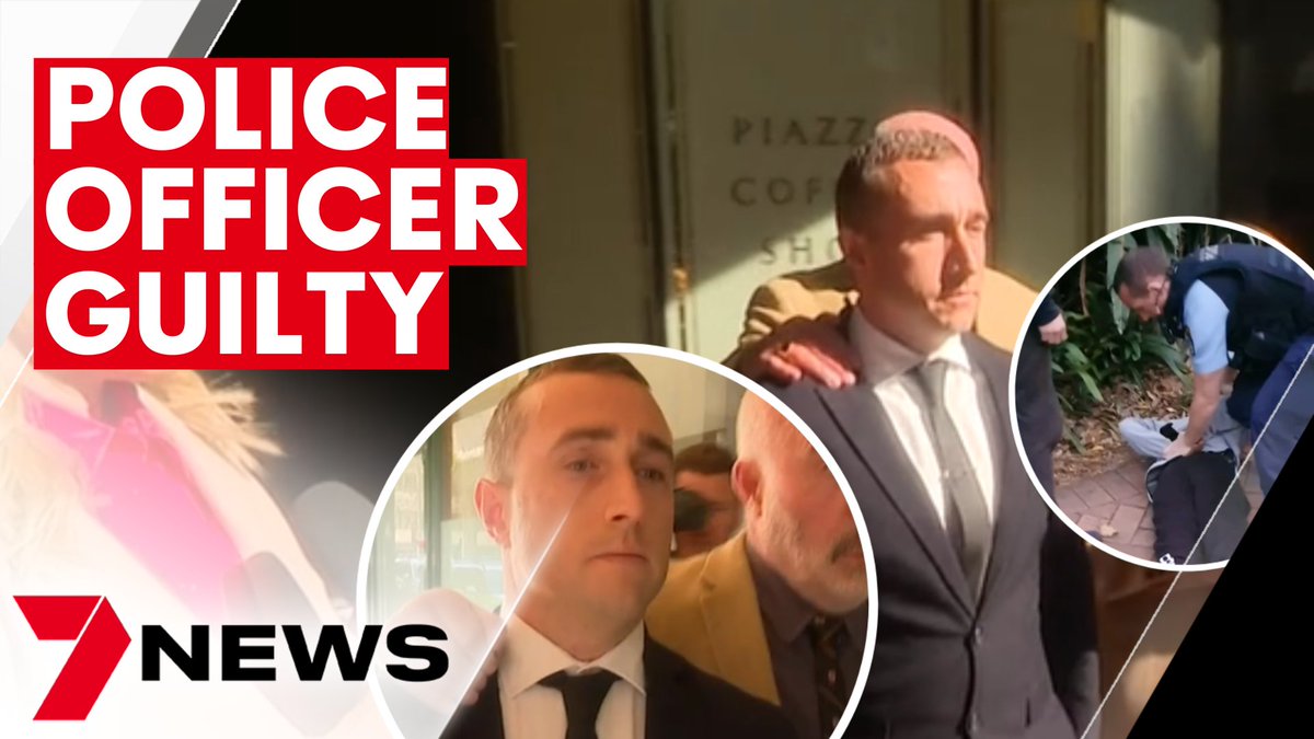 7NewsSydney's tweet photo. A police officer has been found guilty of assaulting an Indigenous teenager for no reason. He tried to claim self defence after slamming the boy into the ground face first in Surry Hills. But today a magistrate didn't buy it. https://t.co/nZu05xB1tj #SurryHills #7NEWS https://t.co/i8sGEc57Tg