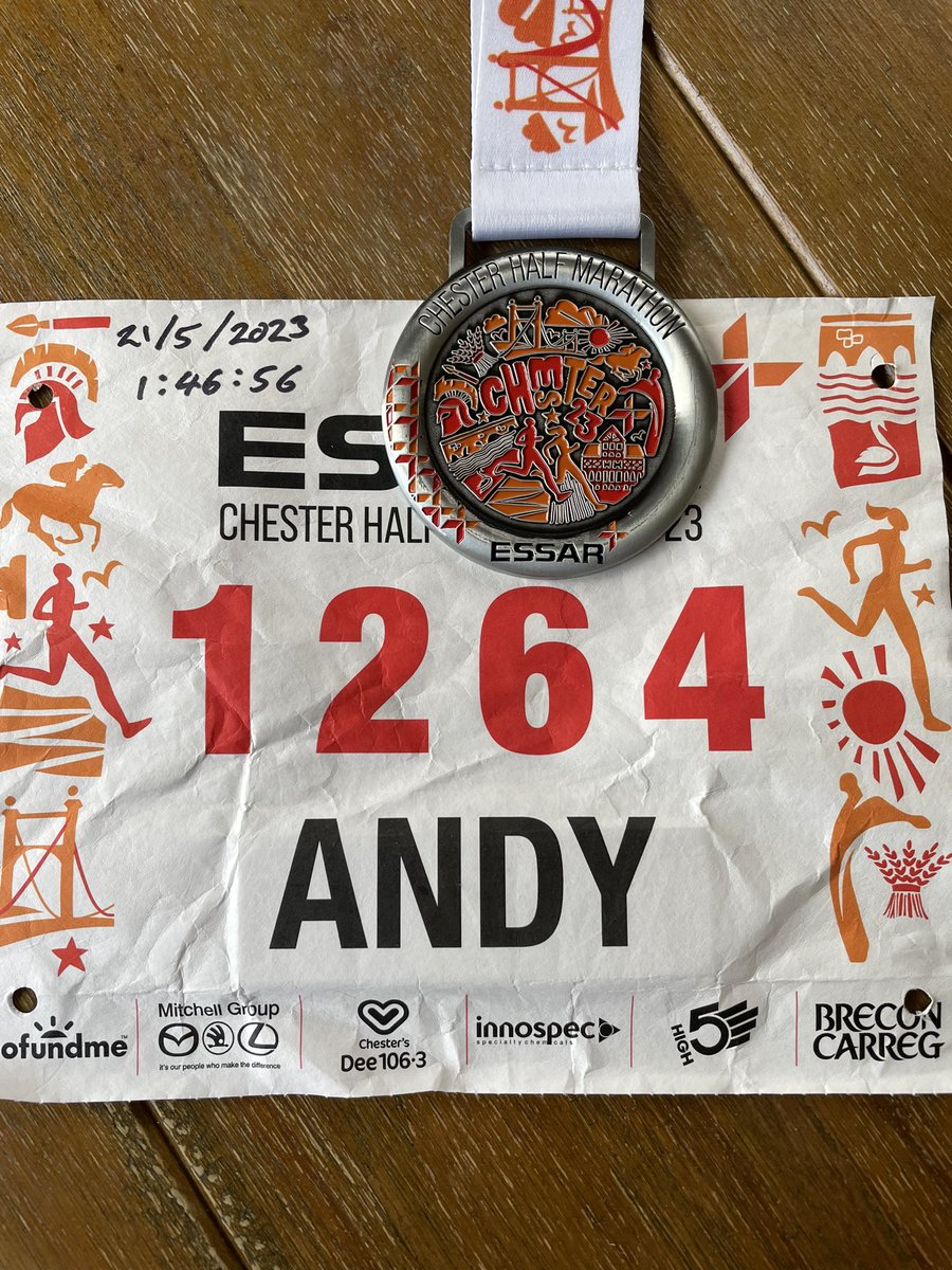 #medalmonday Chester Half Marathon in 1:46:56 a course PB <a href="/chestermarathon/">Chester Marathon, Half and 10K</a> <a href="/Run_Chester/">Chester Road Runners</a>