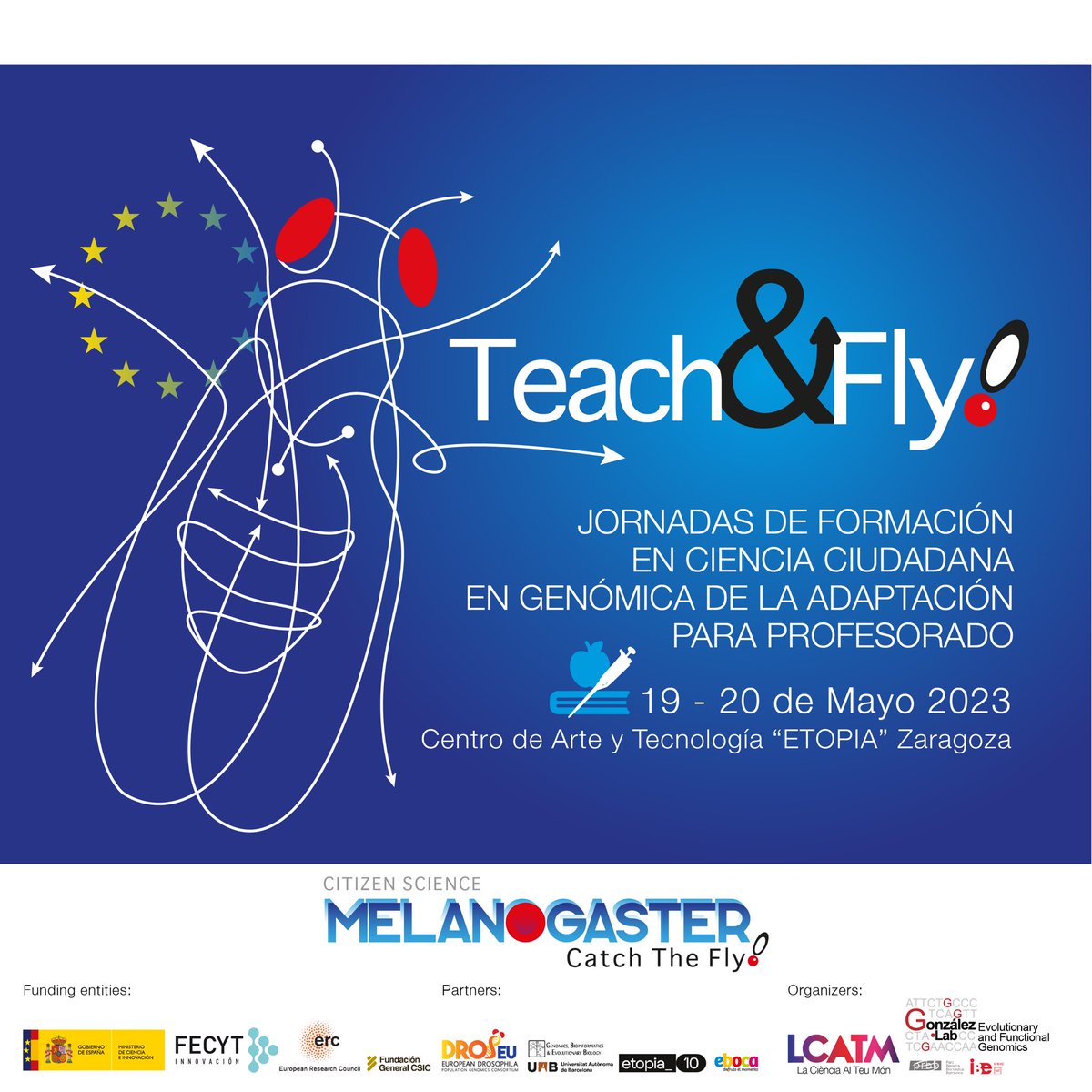 L’escola participa al projecte "Melanogaster Catch The Fly"
Els dies 19-20 de maig s'ha celebrat a Saragossa una nova edició de les jornades de formació del professorat "Teach and Fly!" dins del projecte de ciència ciutadana en genòmica. #MelanogasterCTF <a href="/escolesFEP/">Fundació Escoles Parroquials</a>