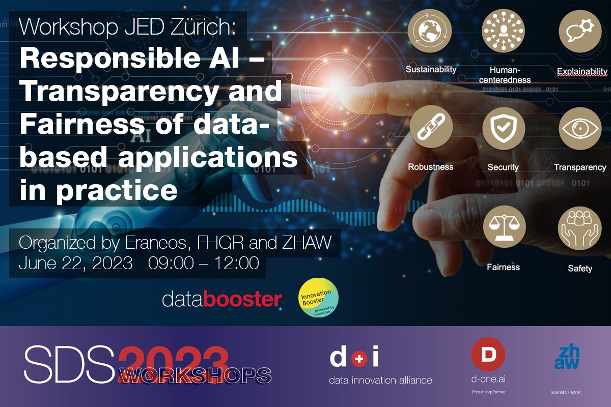 Unser gemeinsamer #Workshop mit der Eraneos und der <a href="/ZHAW/">ZHAW</a> zum Thema: #Responsible #AI - #Transparency and #Fairness of data-based applications in practice 

22. Juni 2023 an der 10th IEEE Swiss Conference on #Data #Science in Zürich. 

Mehr Informationen:
sds2023.ch/responsible-ai…