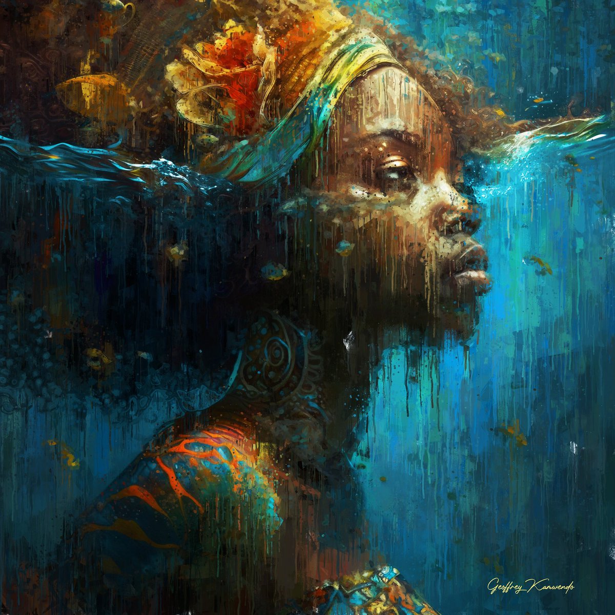 Zalusoarts's tweet image. Meet Geoffrey Young Kamwendo a digital painter, matte painter, digital illustrator, printmaker, graphic designer, musician and the current director of Touristic Art Gallery. His painting style mixes digital painting and use of paint drips on his artworks. #artistfeature #Malawi