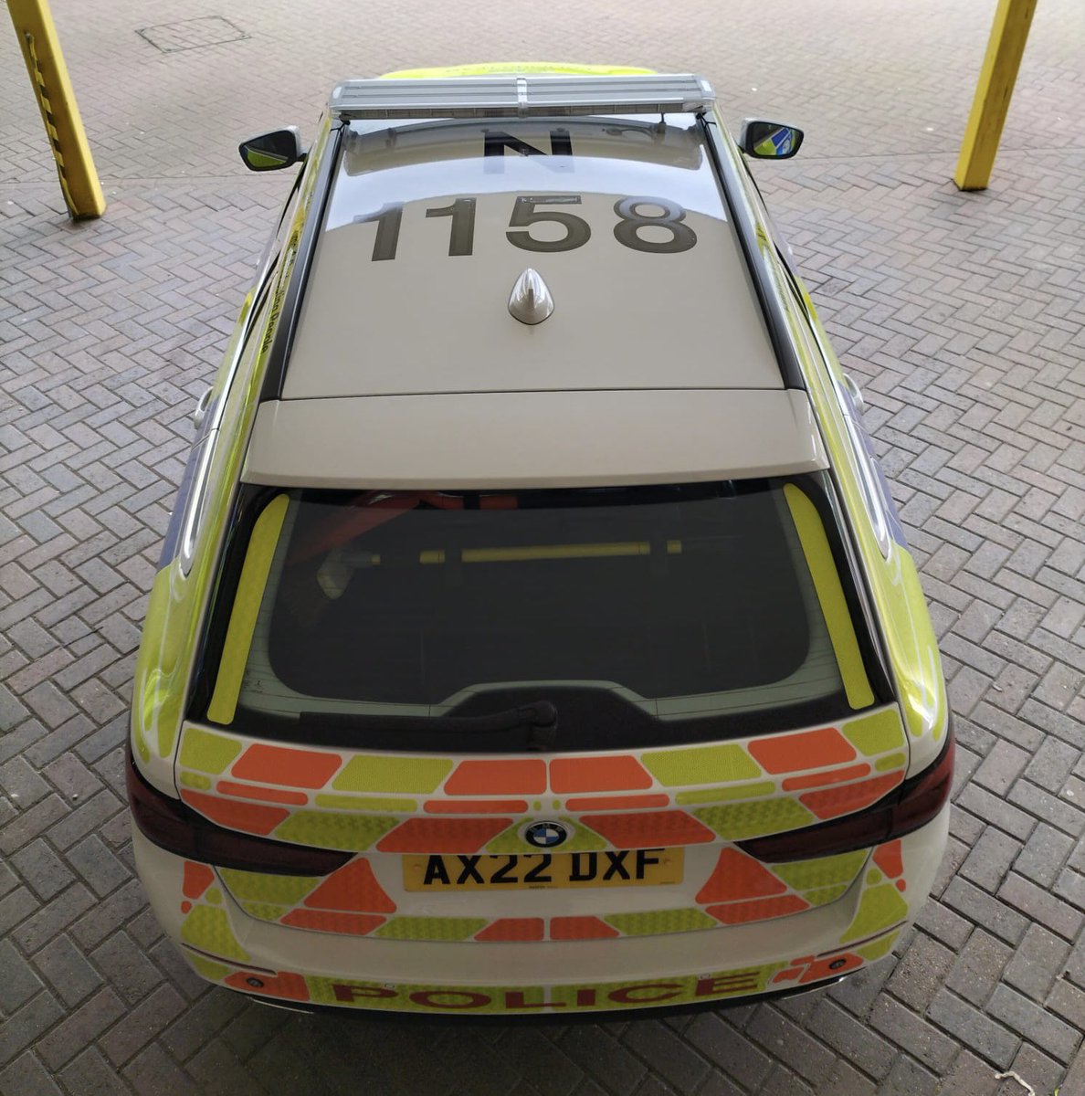We have received our new BMW 530 which has been dedicated to PC1158 Alex Prentice, who suddenly passed away while on duty last year. 

The aerial identification is his collar number, which has also been stitched into the seat covers. 

Lovely work <a href="/TheresaCheney7/">Theresa Cheney</a> &amp; her team