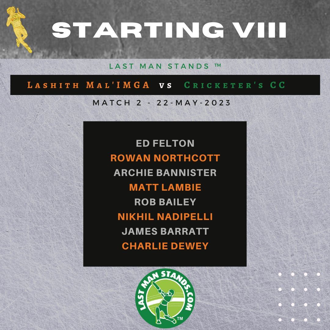 lasithimgarena's tweet photo. Line up for match 2 for the Lasiths. 

Key learnings from the inaugural game:

🏟️Turn up to the right pitch
🍻Fewer sherbets before the game
🏏Have more than 2 sets of kit

#LongeOn #AshesSummer #Richwhat @LastManStands @LMSLondon https://t.co/LKZclHvHTf