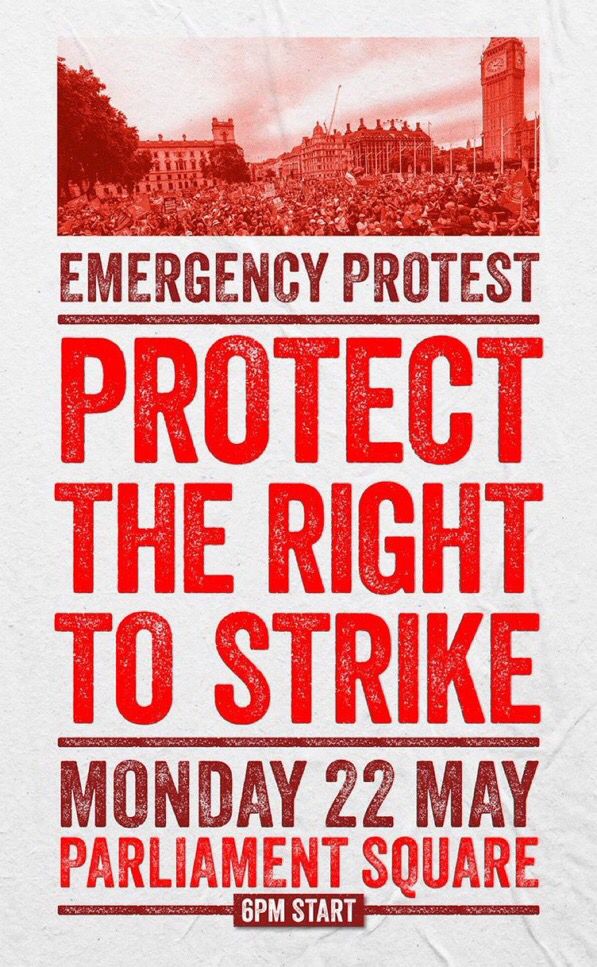 Let's send a clear message to this government. We do NOT accept this Anti-Strike Bill! Retweet and a post a ✊ if you agree. #VoteForStrike #RightToStrike