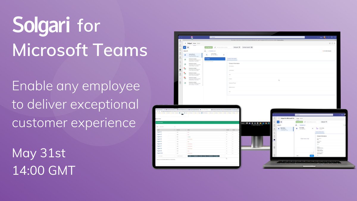 Discover how Solgari for Microsoft Teams can revolutionise your company, enabling every employee to provide outstanding customer experiences.

Register now to secure your spot!
events.teams.microsoft.com/event/b0794b90…

#Solgari #MicrosoftTeams #CustomerService #Event #Empowerment #cxleadersstry