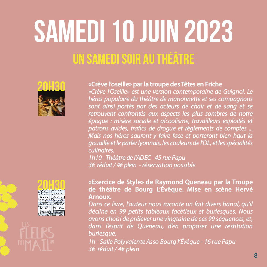 FleursduMail's tweet photo. Suite du programme : 
#FDM23 #bourgleveque #festival #concert #musiques #theatre #chardontdunaou #adecmta #RennesVillesMetropole #QuartierOuestRennes #LesBizhImprorennes #LaCibleImprovisation #Magadefband #Erreurband #Excellentogang https://t.co/OxSaHvc2ZG