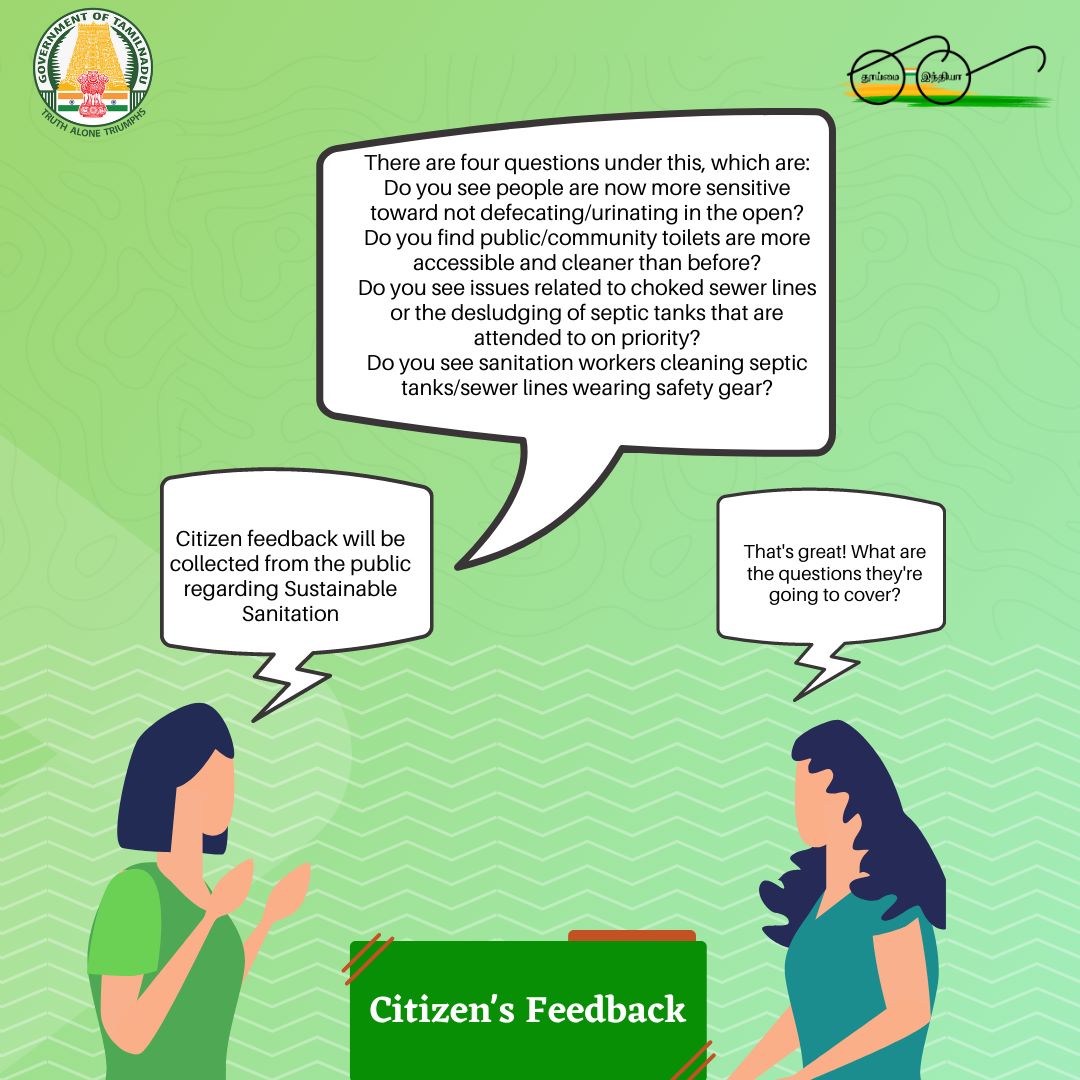 MawsTamilNadu's tweet photo. Did you know that you can help your cities get good rank in Cleanliness survey i.e Swachh Survekshan 2023 through the feedbacks you give on the measures taken by your Corporation/ Municipality/ Town panchayat in Solid waste management and Sanitation. https://t.co/xpGz8zqyOp