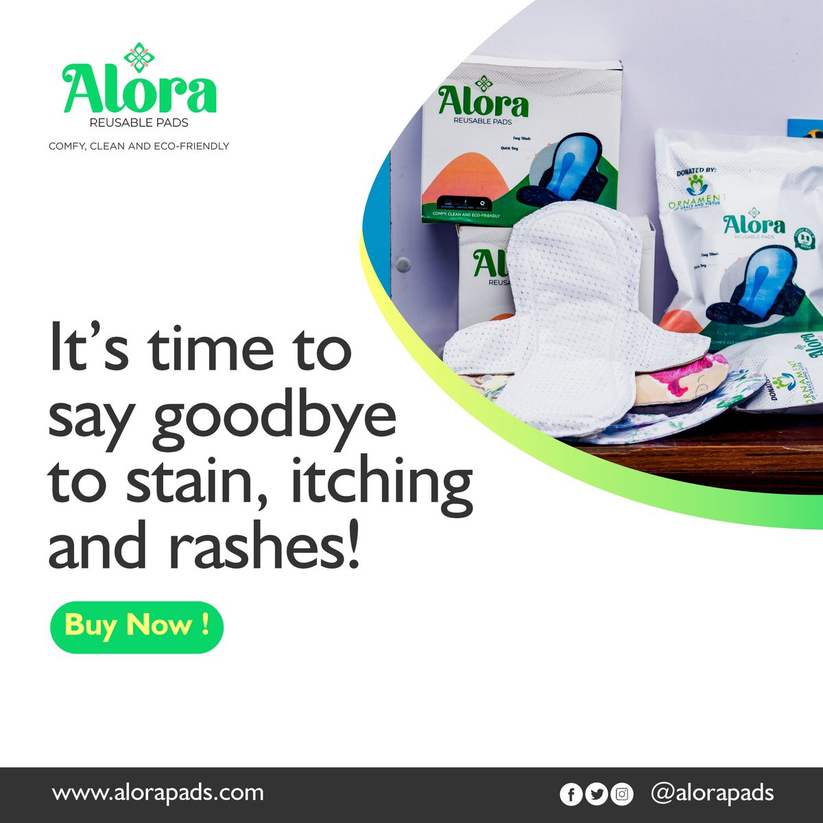 Alora reusable pad is gentle on the skin and healthy to use.
Get yours now! 
Send us a dm today to get yours.

#reusablepads 
#menstrualhygieneday 
#mhd2023 
#worldmenstrualhygieneday