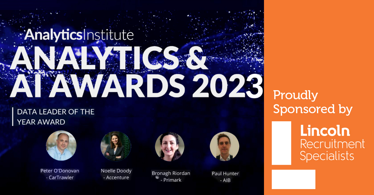 lincolnirl's tweet photo. We are so pleased to be sponsoring the Data Leader of the Year Award at @AnalyticsInsIre Awards!

The very best of luck to finalists Peter O'Donovan, Noelle Doody, Bronagh Riordan and Paul Hunter.
#TheAnalyticsInstitute #AnalyticsAwards2023 #data #lincolnrecruitmentspecialists https://t.co/ccT3CKZbV8