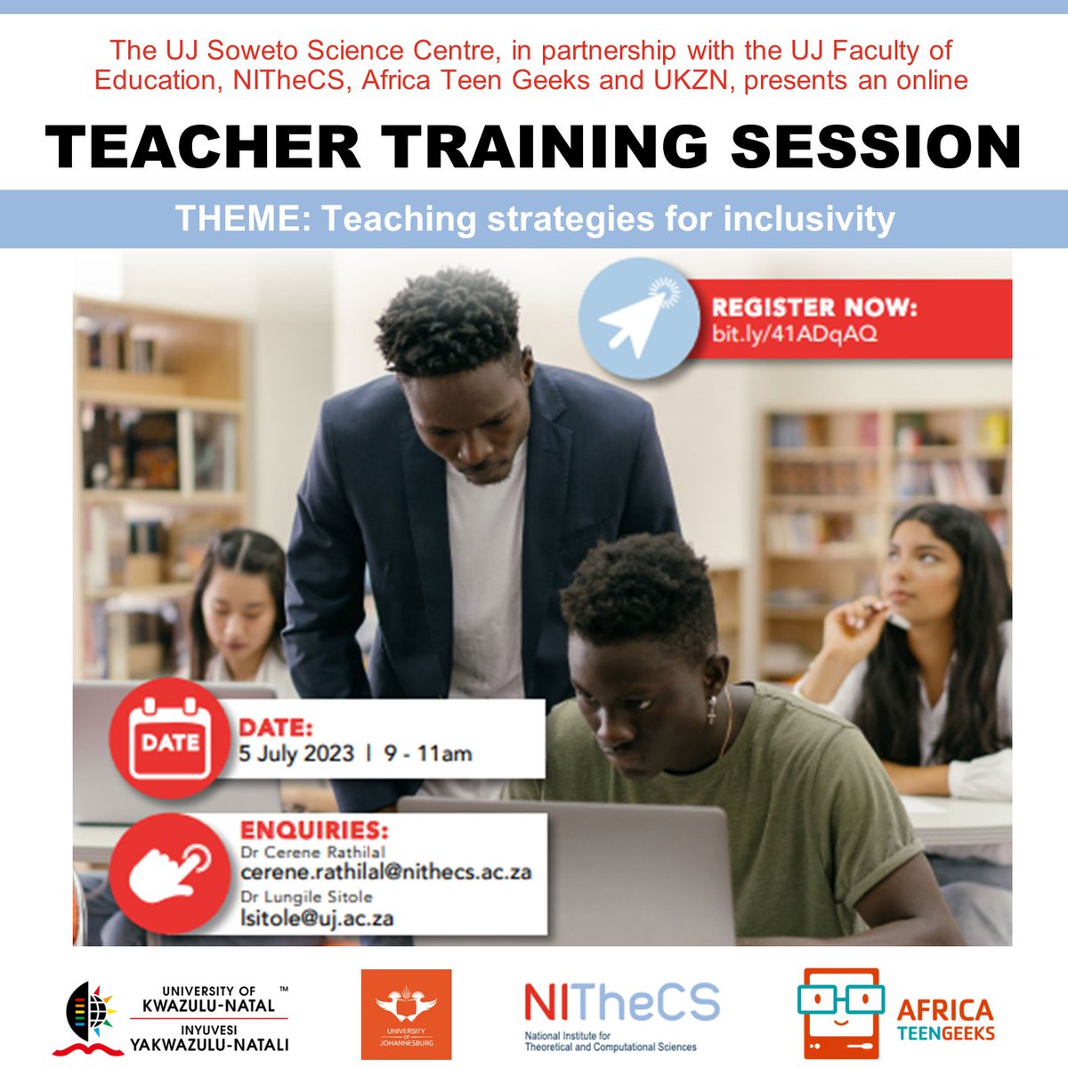 Free online training session for school teachers - Wed, 5 July 2023 @09h00. Please share with your community - mailchi.mp/nithecs/teache… #teachertraining #teachers #training