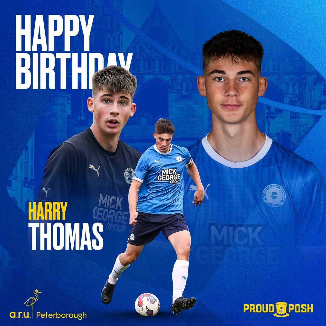🎂🎉 Wishing a very Happy Birthday to defender Harry Thomas.    

Have a great day, Harry!    

Birthday wishes brought to you by #ARUPeterborough.  

#pufc