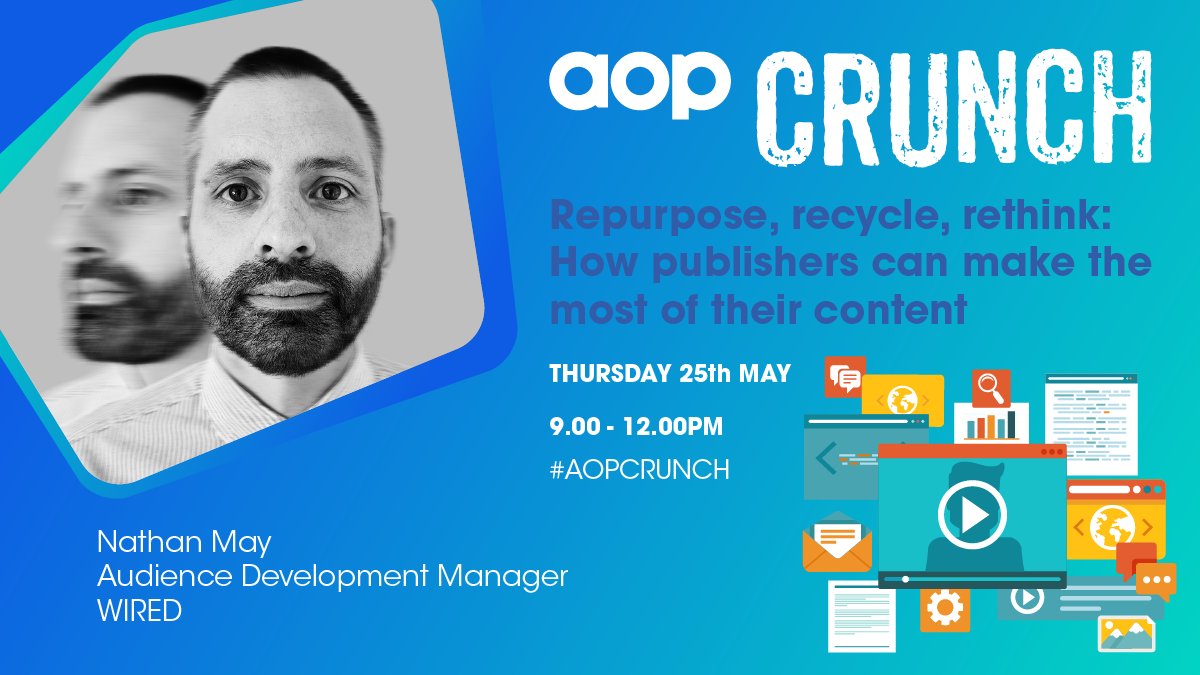 I'll be at @ukaop's #AOPCRUNCH on Thursday, discussing how @WIRED is re-thinking the way we approach both new and archived content to provide maximum value to our readers and increase audience engagement. More info: ukaop.org/crunch/repurpo…