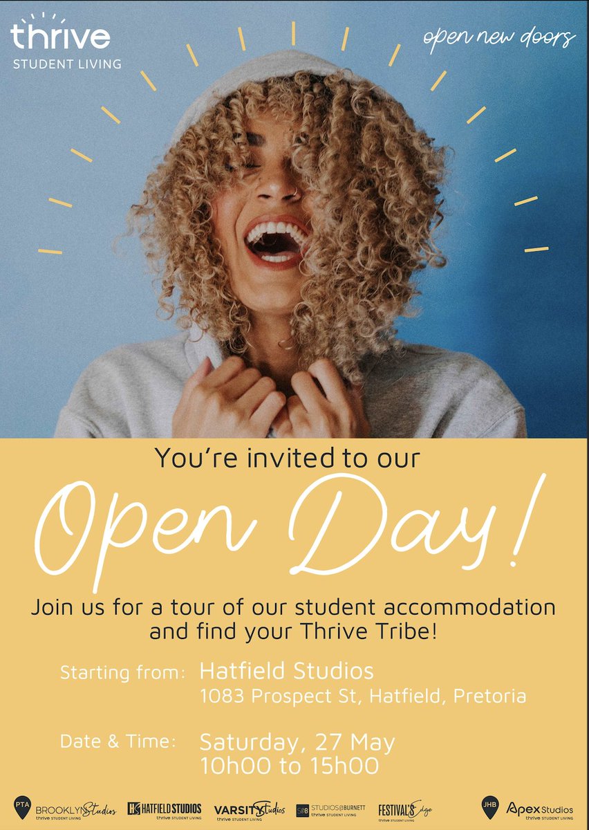 3RCSA's tweet photo. Thinking about which university you want to attend in 2024? You should probably think about student accommodation. Here’s your invitation to come and get a feel of purpose-built student accommodation in Hatfield, Pretoria. You can RSVP by using this link - https://t.co/ymgG8UC5RQ https://t.co/GPeYcuNThD