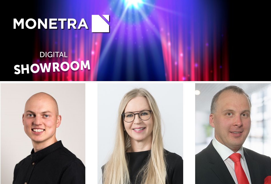 Digital Showroomissa 26.5. klo 12-15 vierainamme keynote-puhuja Lari Karjula (Hälsa) sekä digitalisaation asiantuntijat Kaisa-Liisa Harjapää (Esko Systems Oy), Sami Sulkko (CGI) ja Päivi Pitkänen, Eero Karppinen ja Kimmo Siponen Monetrasta. 
Rekisteröidy:
monetra.fi/palvelut/digit…