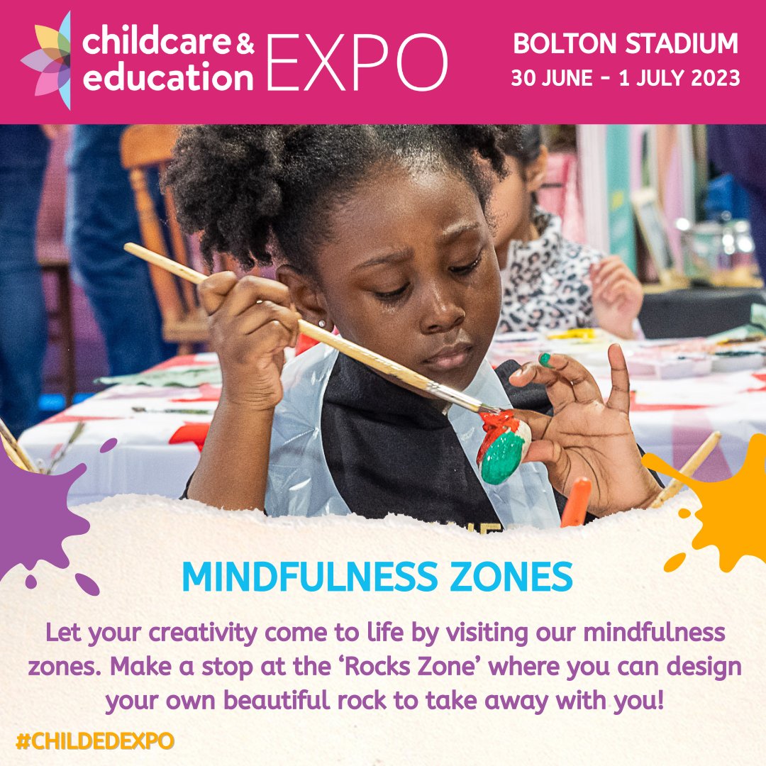 Let your creativity flow in our #mindfulnesszones. Stop at the ‘Rocks Zone’ & design your own rock to take away with you or hide for someone else to find. @HopeEducationUK are providing the resources to design anything you desire! Register here: bit.ly/3ynolqj