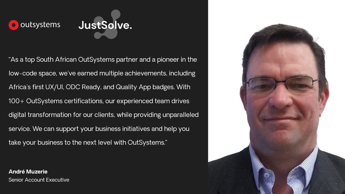 JustSolvers's tweet photo. Making waves in the OutSystems community!
Thank you @OutSystems, for this recognition and for being a part of our journey as we continue to push the boundaries of excellence in software development.
Learn more: https://t.co/qj451JtQwj
#LowCode #OutSystemsPartner #JustSolve https://t.co/3H1PJKfxVy