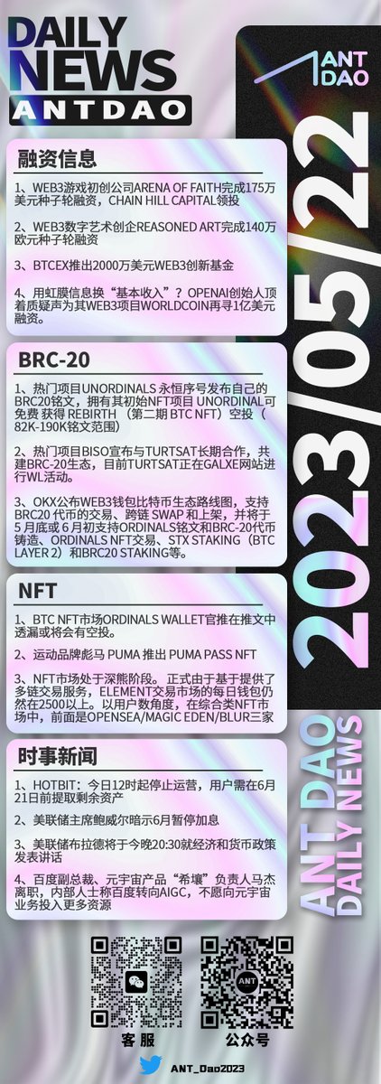 ANT_DAO 每日快讯 5/22