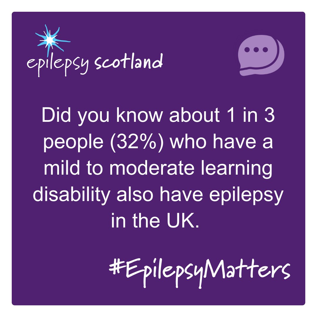 epilepsy_scot's tweet photo. Did you know that about 1 in 3 people who have a mild to moderate learning disability also have epilepsy in the UK.  Find out more on our website at https://t.co/h4GAPcsJAs

#EpilepsyMatters #NationalEpilepsyWeek #EpilepsyWeek #Epilepsy #LearningDisabilities #Education https://t.co/caN4kuIZPI