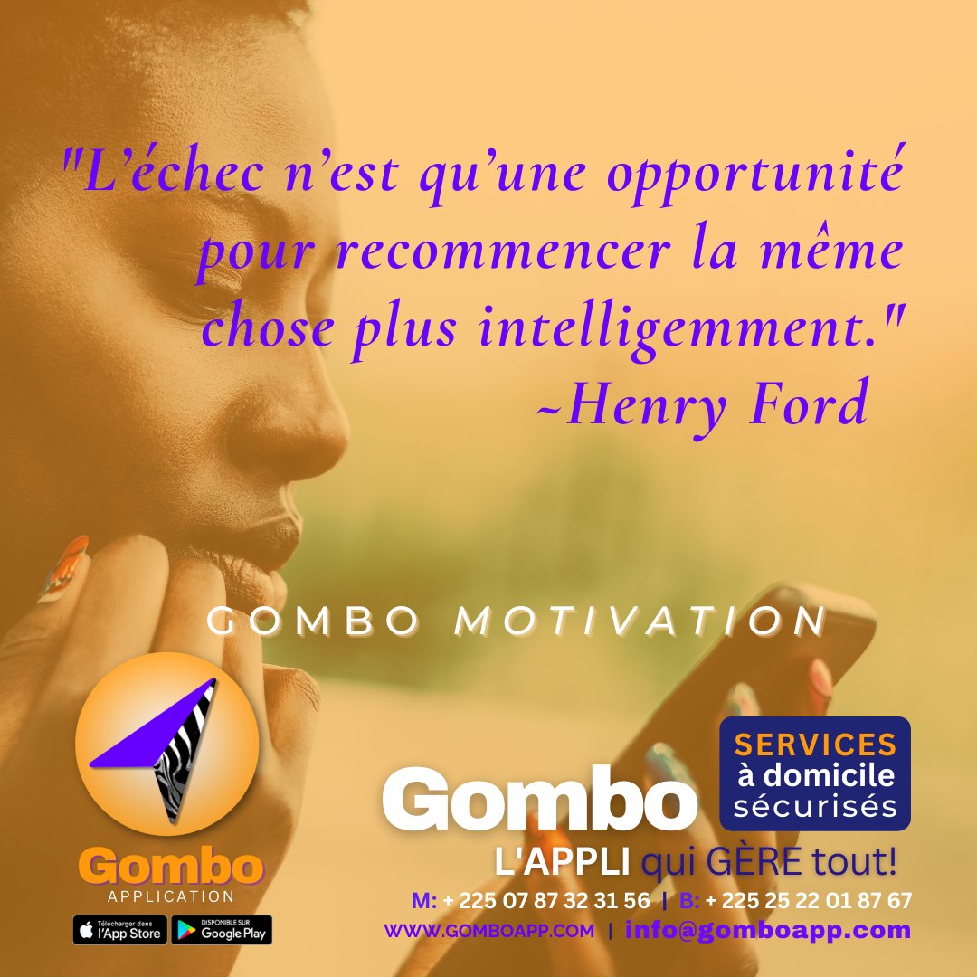 GomboApp's tweet photo. Nous tirons des leçons de chaque expérience que nous avons avec nos clients et prestataires afin de nous améliorer pour satisfaire au mieux toutes ces personnes qui font confiance en l'appli qui gère tout ! Bon début de semaine. https://t.co/fuxGr3kBPg