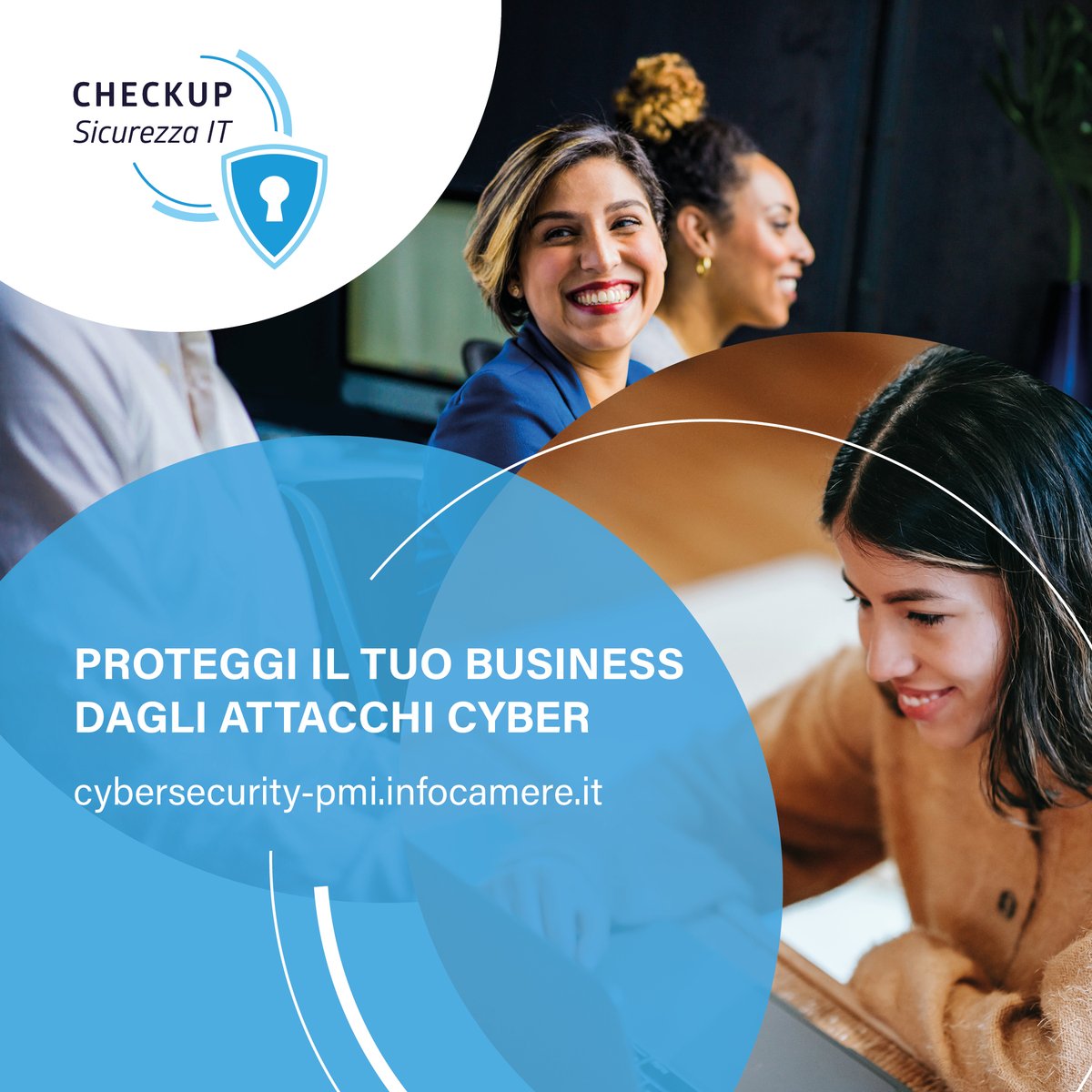 InfoCamere (@infocamere) on Twitter photo 🧑⚕️La #cybersecurity passa prima di tutto dalla conoscenza del proprio stato di salute
✅ Verifica quanto la tua impresa è esposta agli attacchi informatici con il servizio "Check up Sicurezza IT" promosso dalle #CamerediCommercio
👉 cybersecurity-pmi.infocamere.it
<a href="/unioncamere/">Unioncamere</a> 🧑⚕️La #cybersecurity passa prima di tutto dalla conoscenza del proprio stato di salute
✅ Verifica quanto la tua impresa è esposta agli attacchi informatici con il servizio "Check up Sicurezza IT" promosso dalle #CamerediCommercio
👉 cybersecurity-pmi.infocamere.it
<a href="/unioncamere/">Unioncamere</a>