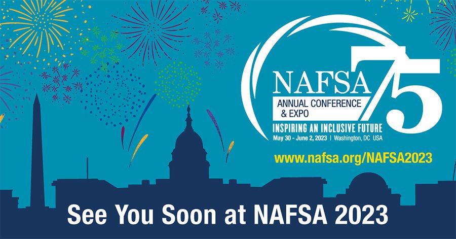 We’re excited for the #NAFSA75 conference next week! Let's connect:
🥁Visit our booth P815, 
🥁Attend our session on sustainability in #intled with @molly_stern @SNHU and #IOI, 
🥁Join our happy hour hosted with @StudentUniverse or
🥁Schedule a meeting with our team.

#AFSeffect
