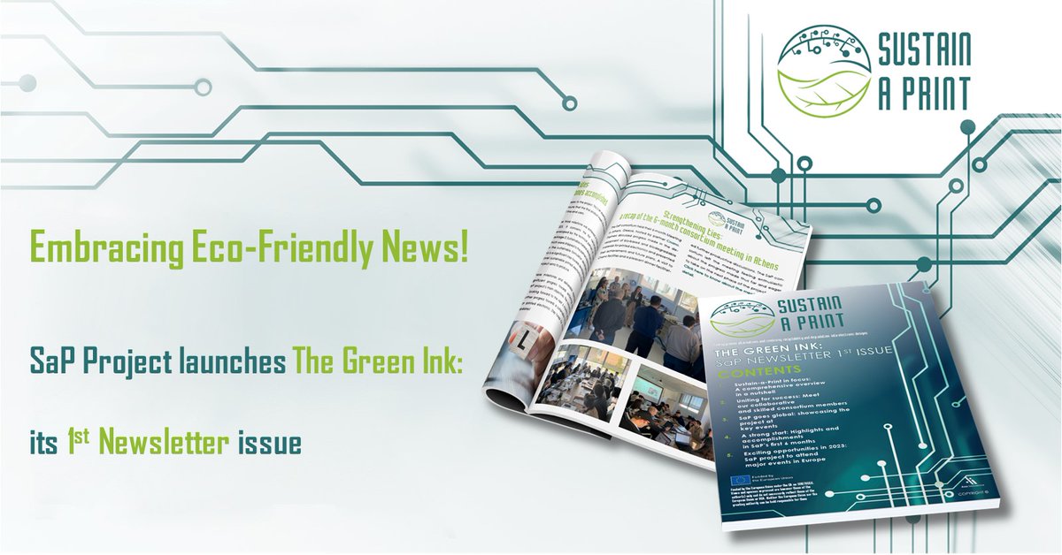 📰 The @Sustain_a_print project proudly launches its official #newsletter, The Green Ink, sharing the latest #updates, #breakthroughs, and #insights in #SustainablePrinting. 
Stay connected and be part of the #sustainability revolution! 🌱🚀

Read it here: tinyurl.com/3emz58tu#