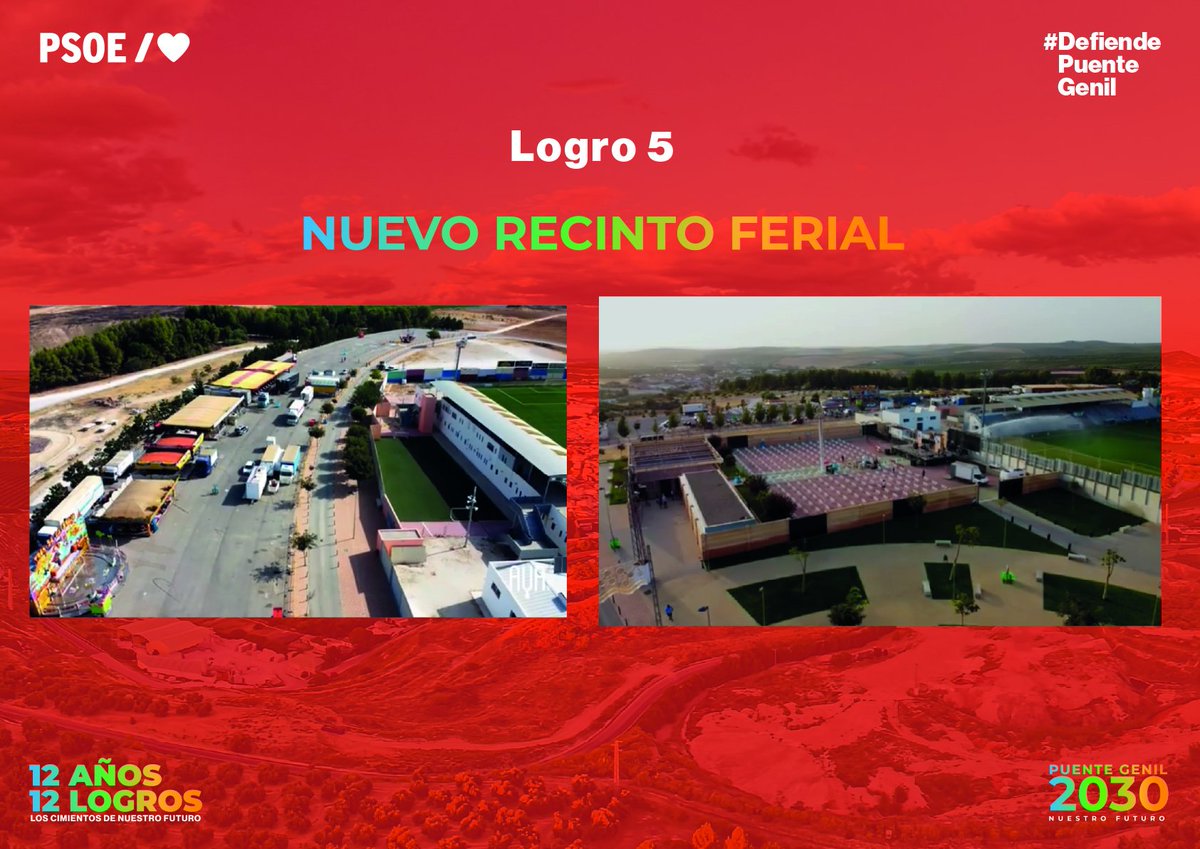 1⃣2⃣ años, 1⃣2⃣ logros.
Desde 2014 contamos con un nuevo recinto ferial, que ha hecho suyo la ciudadanía y que nos hace ir a más en nuestra #FeriaReal. Promesa que otros incumplieron durante tres legislaturas. Lo seguiremos mejorando  durante el próximo mandato.