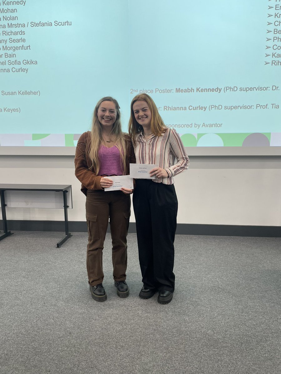 Congratulations to @rhianne_curley who managed to win best poster for a second year in a row! And to our very own @_meabhkennedy who took the prize for the second best poster!! Thank you to @Avantor_News for sponsoring these prizes.