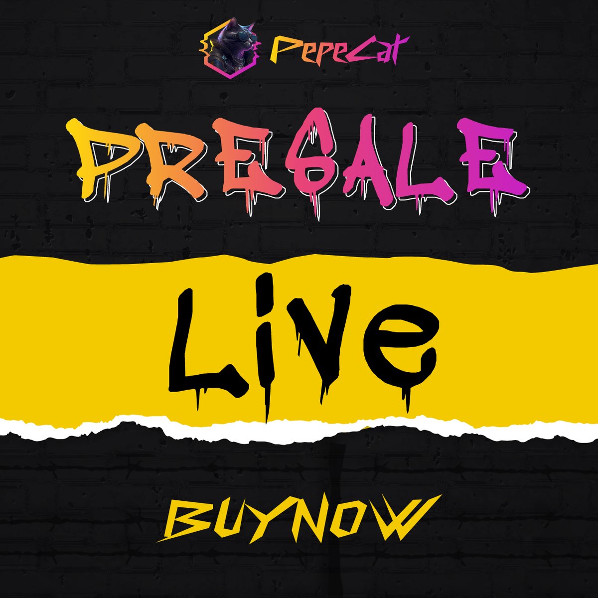 🚀 BUY NOW | PepeCat Presale Official Starts🚀

💎 No need to wait anymore.
 Buy now: 
pinksale.finance/launchpad/0xc1…   
     ⏰ Start time: 14:00 (UTC) May 22nd
     ✔️ SC/ HC: 100 / 180 BNB
     ➡️ Official contract: 0x0b781cAE313EDCB35383156f537E06158860cE92

#PEPECAT  #PECAT