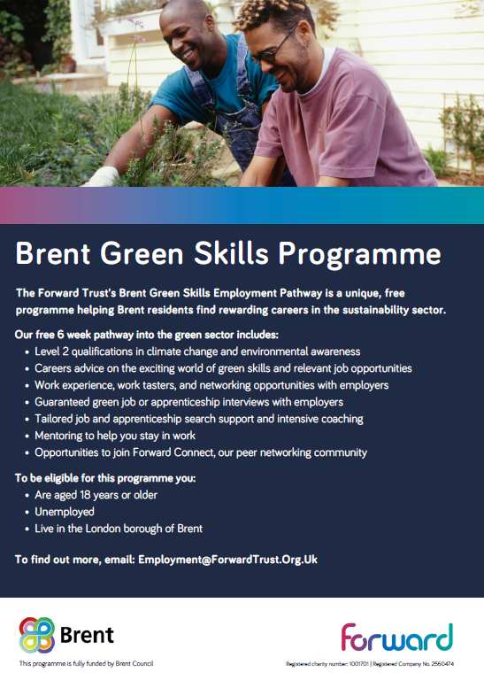 BrentYPF's tweet photo. Brent Green Skills Programme

Are you interested in working in the sustainable green industries?

Free 6-week pathway into the green sector includes Level 2 qualifications in climate change and environmental awareness!

For more information contact employment@forwardtrust.org.uk https://t.co/m6JXJI1IL9