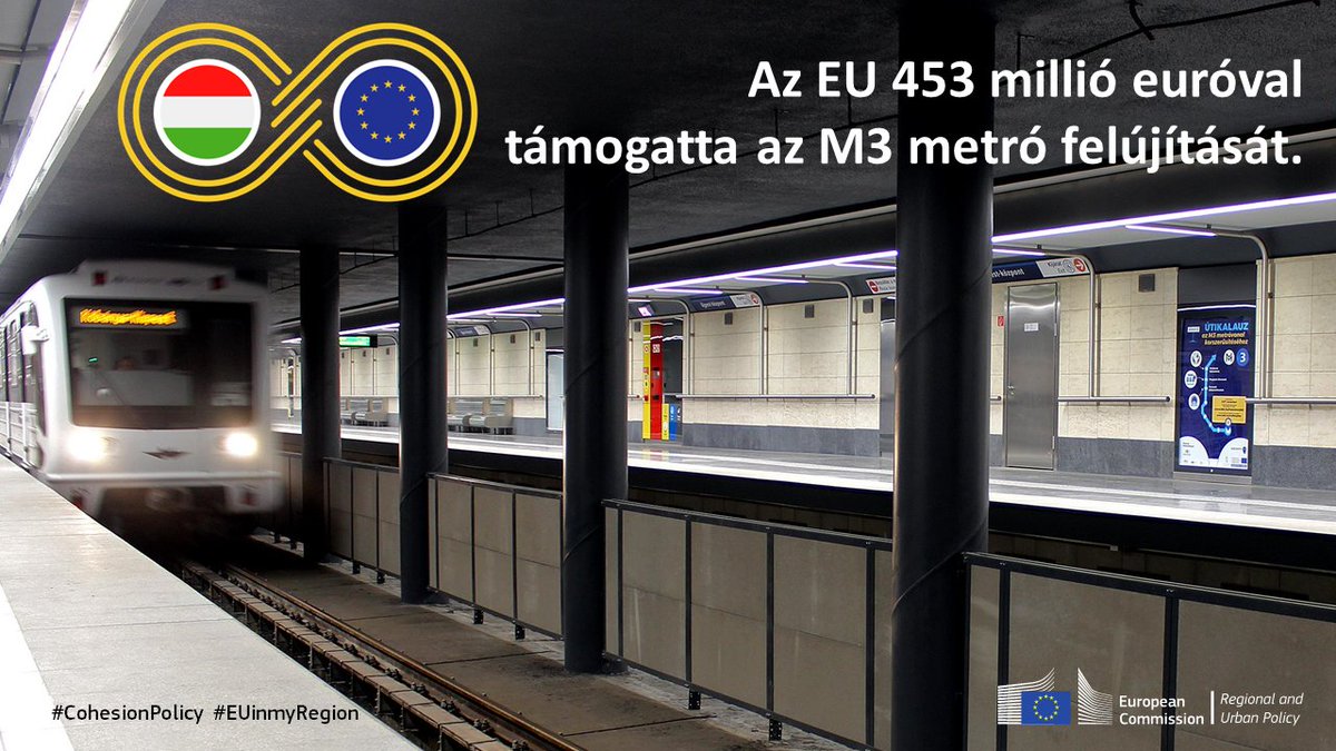 RT <a href="/ElisaFerreiraEC/">Elisa Ferreira</a>: One of the largest #CohesionPolicy projects was inaugurated today in Budapest for the benefit of 🇭🇺citizens!

€453 million were invested from the 2014-2020 programmes for renovation of metro M3 or 'blue' line benefiting 500.000 d…