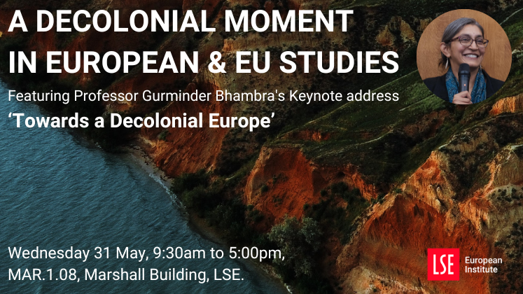 ⚡️A DECOLONIAL MOMENT IN EUROPEAN & EU STUDIES⚡️ 
This all-day event @LSEEI explores connections between decolonial thinking & Europe, with a keynote address by @GKBhambra and a great line-up of speakers!
Hosted in London + online.
Register for free: eventbrite.co.uk/e/a-decolonial…