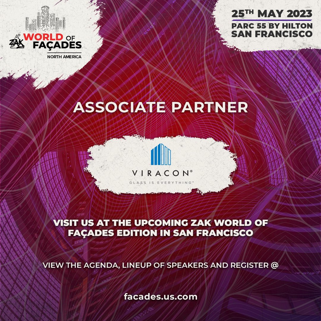 Just days from now, <a href="/zakwof/">Zak World of Façades</a> in San Francisco will showcase some of the best in the business. Register now on the event’s page. #ViraconGlass