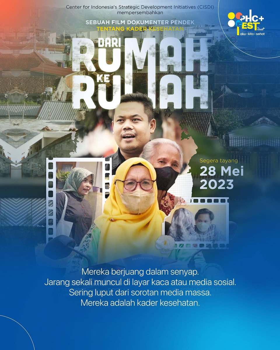 CISDI_ID's tweet photo. Mereka salah satu elemen penting dalam sistem kesehatan, tapi jarang mendapat lampu sorot. 

Mari mengenal kader kesehatan lebih dekat lewat film dokumenter "Dari Rumah ke Rumah" yang bakal diputar di PHC Fest di M Bloc Space pada 28 Mei 2023. 

#SehatAdilSetara #CISDI #PHCFest https://t.co/7MA2kKybo7