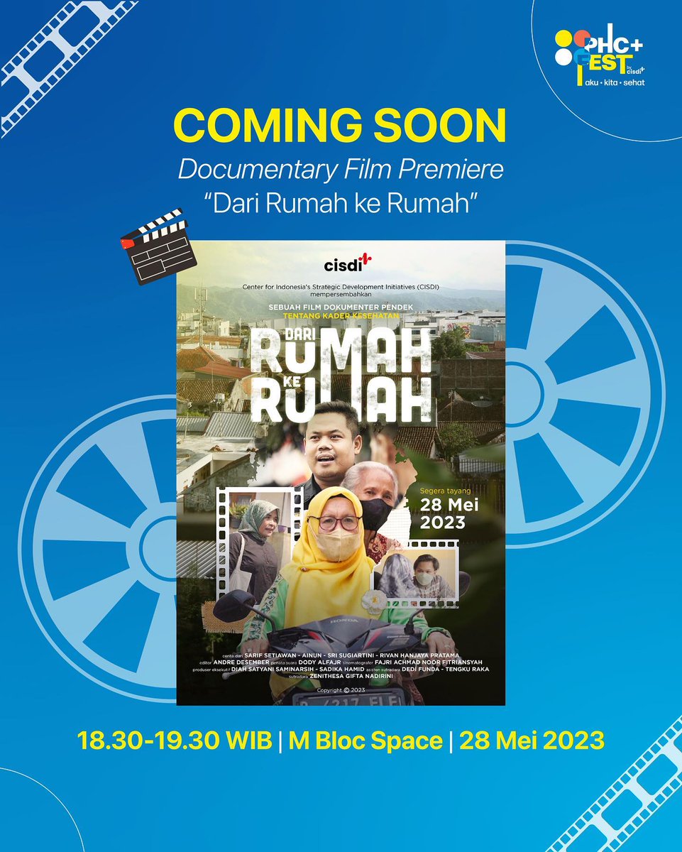 CISDI_ID's tweet photo. Mereka salah satu elemen penting dalam sistem kesehatan, tapi jarang mendapat lampu sorot. 

Mari mengenal kader kesehatan lebih dekat lewat film dokumenter "Dari Rumah ke Rumah" yang bakal diputar di PHC Fest di M Bloc Space pada 28 Mei 2023. 

#SehatAdilSetara #CISDI #PHCFest https://t.co/7MA2kKybo7
