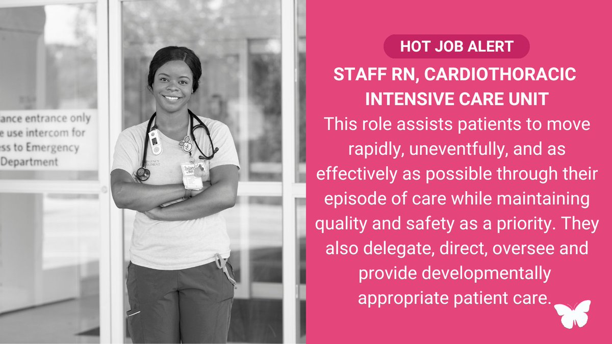 NCHCareers's tweet photo. Hot Job Alert! We're hiring a Staff RN, Cardiothoracic Intensive Care Unit. This role is 36 hours a week and is eligible for a sign-on bonus.
Learn more and apply at https://t.co/QW6XgrkZcR #JoinNCH https://t.co/RBZY9FCVlB