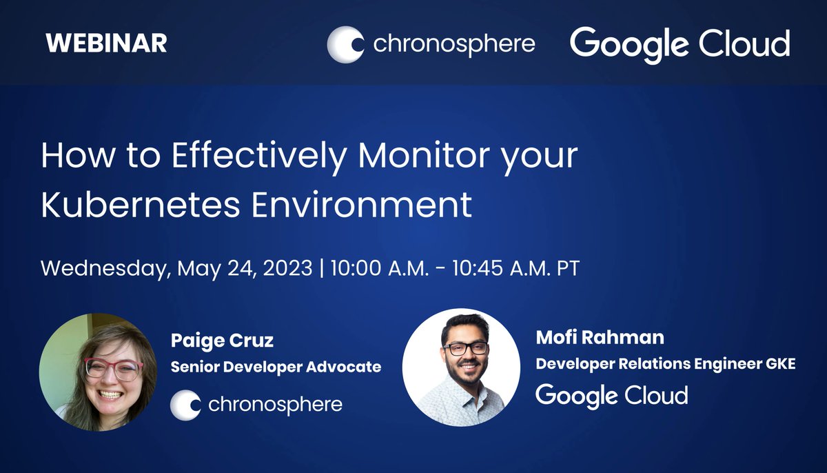 chronosphereio's tweet photo. It’s not too late… 

This Wednesday at 10am PT, join on our #webinar on How to Effectively Monitor your #Kubernetes Environment! 👉 https://t.co/bAWUTtIohC 

We'll tackle key questions on the world of monitoring Kubernetes, #Prometheus and #OpenTelemetry! https://t.co/KsppXlt1z3