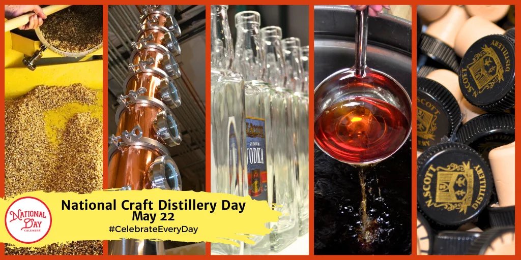 Beachdudeca's tweet image. National Craft Distillery Day is celebrated annually on May 22. It raises a toast to the unique and new brews created by small-batch distilleries, and recognizes the diversity of distilled spirits.

#NationalDay #DistilledSpirits