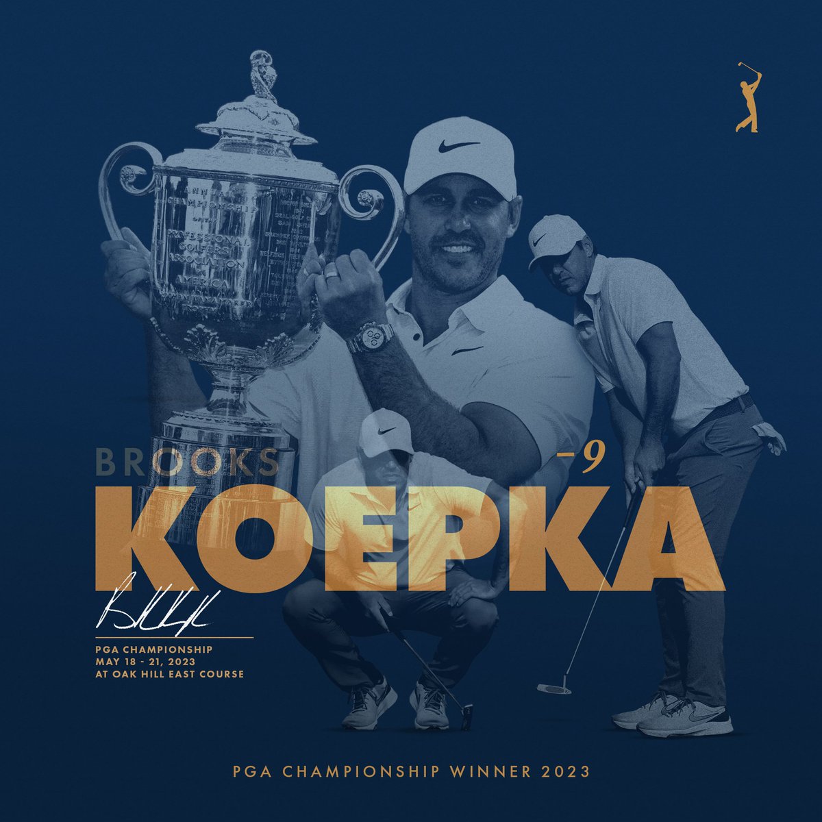 Congratulations Brooks Koepka who wins his fifth major championship with a closing 67 at Oak Hill, PGA Championship 2023. 👏🏆 #PGAChampionship #PGAChamp #PGAChampionship2023 #PGAChamp2023 #pgatour #Koepka #BrooksKoepka #Golf #designforgolf