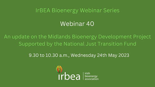 Register for this weeks <a href="/IrishBioenergy/">IrBEA</a> webinar.
Webinar 40 in the webinar series will look at the Midlands Bioenergy Development Project.  
Registration: zoom.us/webinar/regist…… #JustTransition #KnowledgeTransfer #Bioenergy