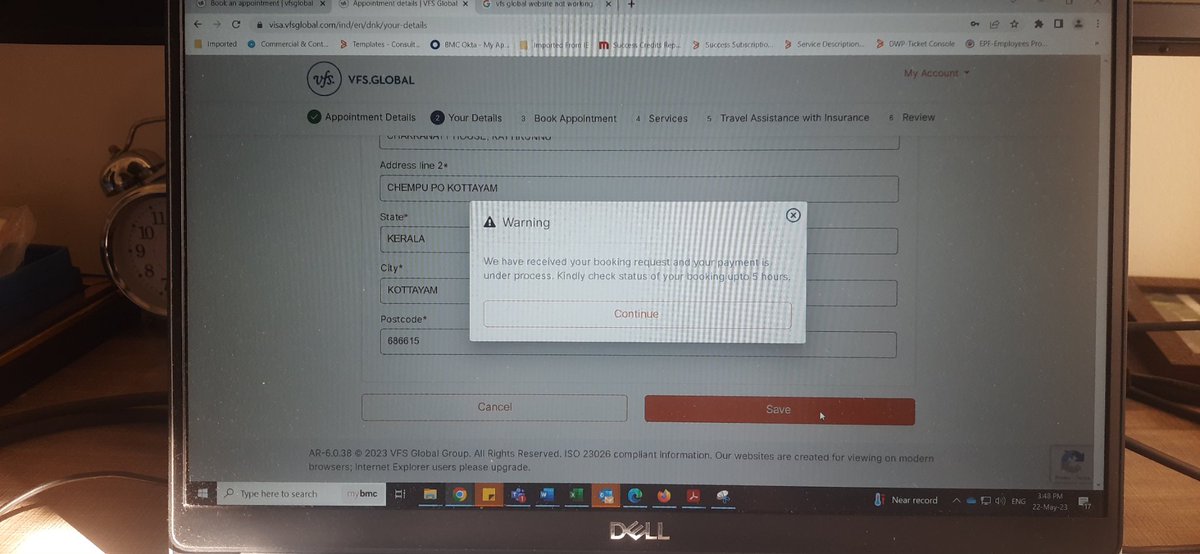JimmyChacko301's tweet photo. @vfsglobalcare I'm struggling to get an appointment for my parents for their visit to Denmark. The website throws errors/warnings that make no sense. I get errors like, invalid passport number, payment processed when I've not even saved the traveller details etc. Please help 🙏. https://t.co/tTefb8uhhs