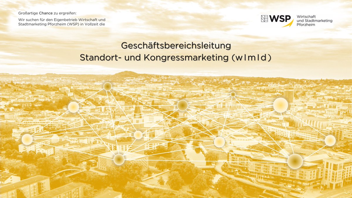 ‼️PREGAS - Jobbörse ‼️
➡️ Geschäftsbereichsleitung Standort- und Kongressmarketing (w/m/d) für den Eigenbetrieb Wirtschaft und Stadtmarketing Pforzheim (WSP)! Jetzt bewerben!👍

pregas.de/jobs/item/gesc…