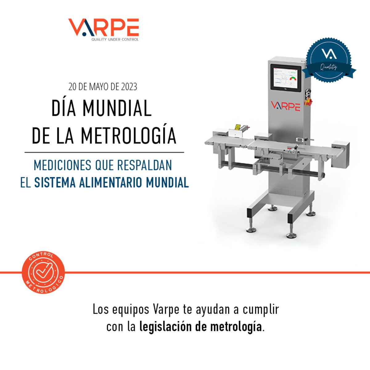 World Metrology Day is celebrated every 10 May 📏⚙️
Varpe equipment will help you comply with metrology legislation. 

#controldepeso #metrología
#varpecontroldepeso