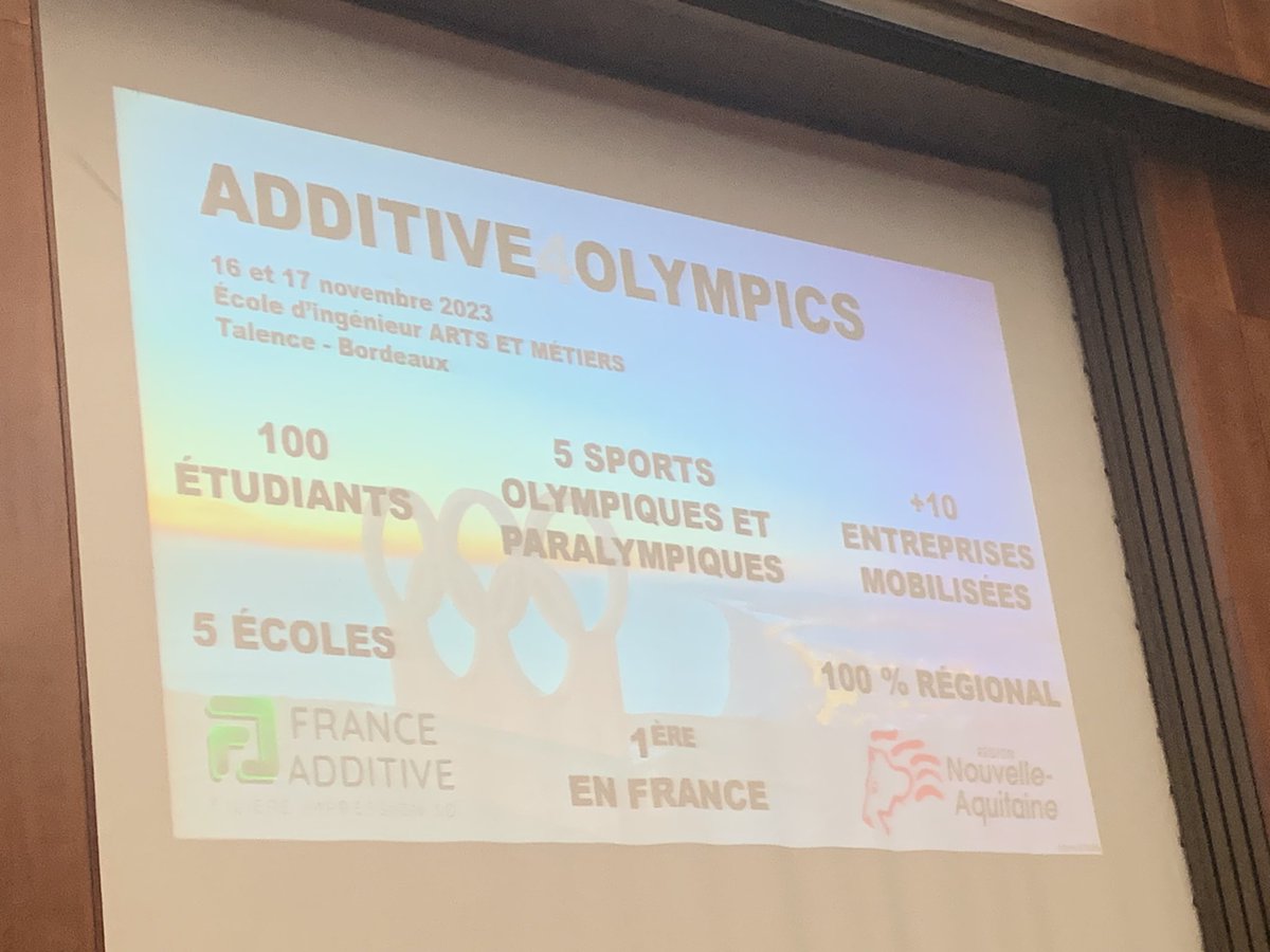 👩‍🏭👨‍🦽Lancement du projet d’hackathon ‘additive4olmpics’, centré sur la fabrication additive pour le sport paralympique #JO2024
En cooperation: @ArtsetMetiers_ CREPS, INSEP, Lisi Aerospace, Namma, Bordeaux INP, ENSMAC, Université de Bordeaux, France Additive