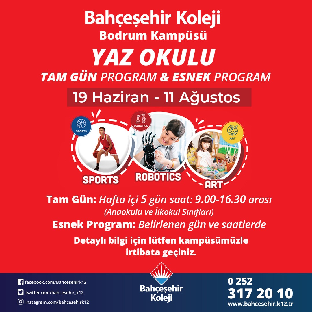 bk_bodrum's tweet photo. Yaz Tatilinde Eğlenceye Hazır mısınız?

Yaz Okulu Kayıtlarımız başladı🎈

Tüm detaylar için kampüsümüzle iletişime geçebilirsiniz.

#bahçeşehirkoleji
#bahçeşehirkolejibodrum
#yazokulu
#bodrum https://t.co/ly5O8lFpc6