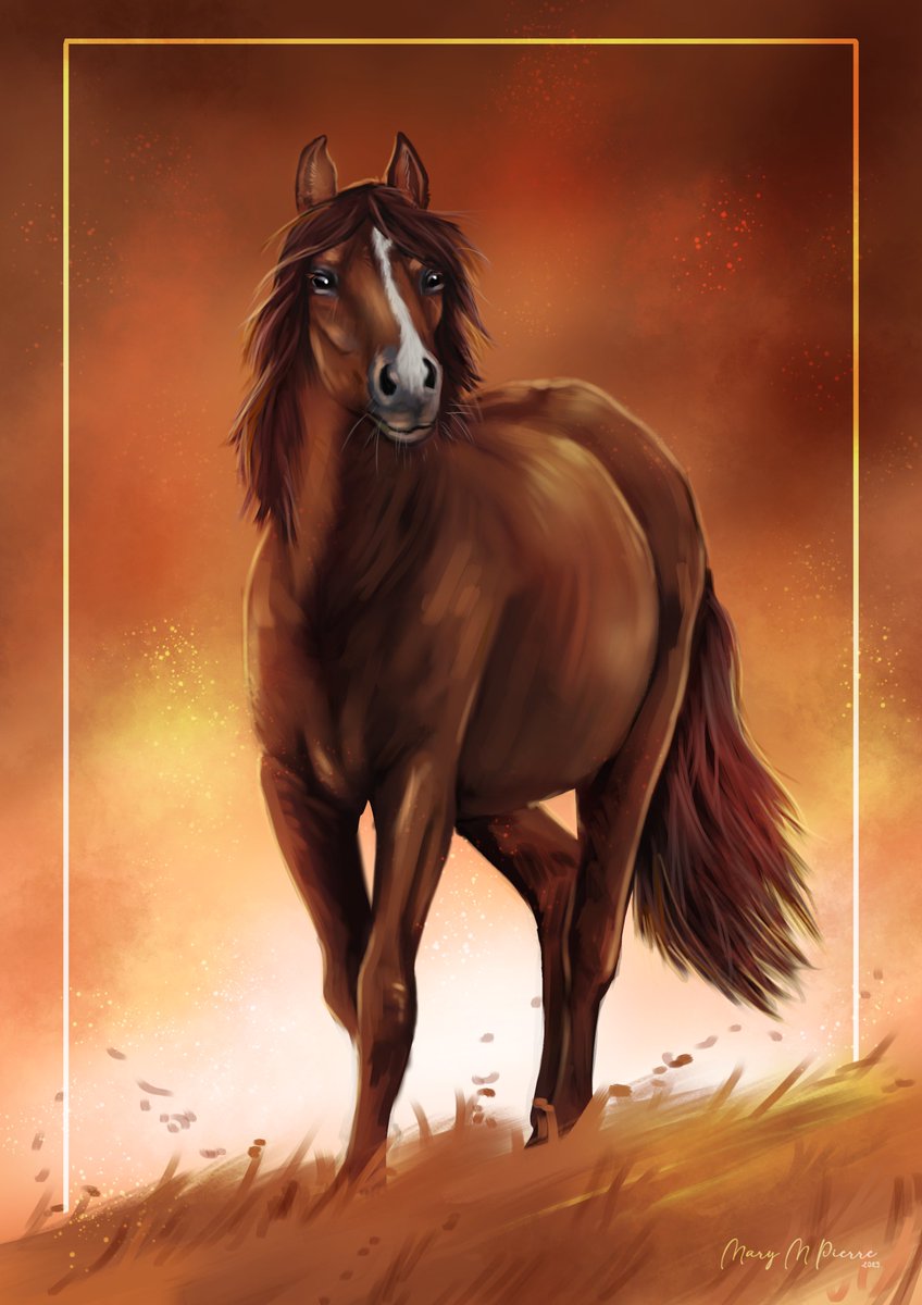 Digital painting of a cute little mare named Candy, she is currently at @horsehumane looking for her forever home! Here is the adoption link: shelterluv.com/embed/animal/H…
Please consider RT if you like my work and to support the shelter.
#RescueHorse #Digitalpainting  #CommissionOpen